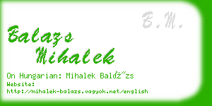 balazs mihalek business card